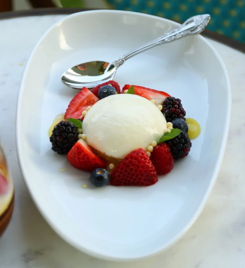 Dessert with fresh berries at Liberty Common