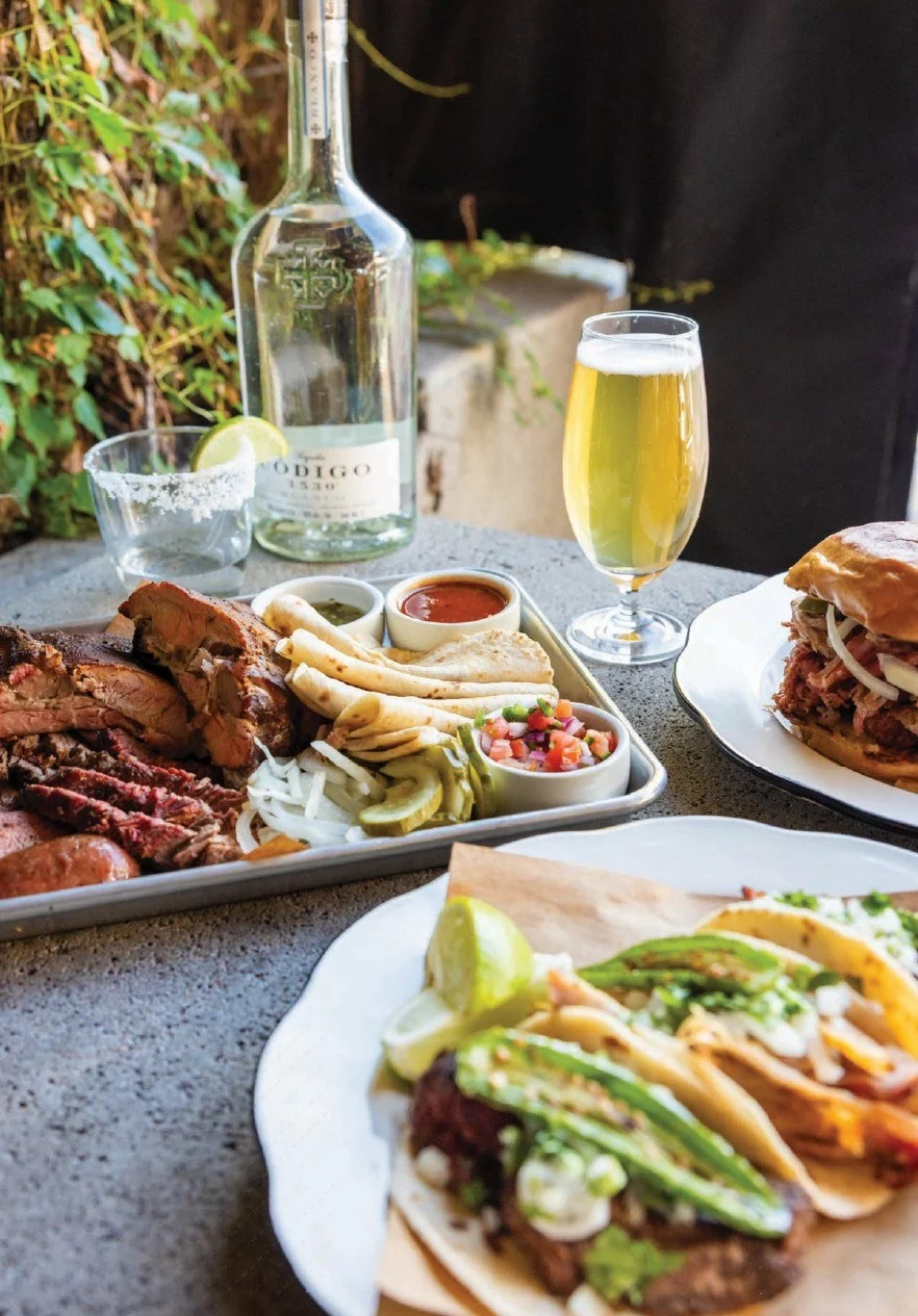 Tacos and a smoked-meat tray at Butchertown Hall